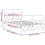 Bed frame with black metal headboard and footboard, 120x200 cm. by , Beds and slatted bases - Ref: Foro24-377133, Price: 129,...