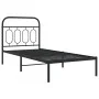 Bettgestell mit schwarzem Metall-Kopfteil 90x200 cm von , Betten und Lattenroste - Ref: Foro24-377110, Preis: 77,32 €, Rabatt: %