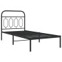 Estructura de cama con cabecero metal negro 90x200 cm de , Camas y somieres - Ref: Foro24-377110, Precio: 78,50 €, Descuento: %