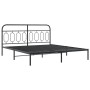 Bettgestell mit Kopf- und Fußteil aus schwarzem Metall, 160x200 cm. von , Betten und Lattenroste - Ref: Foro24-377138, Preis:...