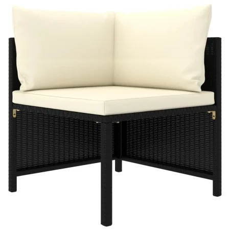 Sectional corner sofa with black synthetic rattan cushions by vidaXL, Modular outdoor sofas - Ref: Foro24-313507, Price: 63,6...