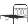 Bed frame with black metal headboard 90x200 cm by , Beds and slatted bases - Ref: Foro24-377110, Price: 78,57 €, Discount: %