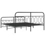 Bed frame with black metal headboard and footboard 160x200 cm by , Beds and slatted bases - Ref: Foro24-377138, Price: 130,14...