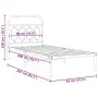Bettgestell mit schwarzem Metall-Kopfteil 90x200 cm von , Betten und Lattenroste - Ref: Foro24-377110, Preis: 77,32 €, Rabatt: %