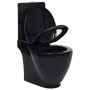Runde WC-Toilette aus Keramik mit schwarzem Spülkasten von vidaXL, Badezimmer - Ref: Foro24-141136, Preis: 267,74 €, Rabatt: %