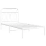 Metallbettgestell mit weißem Kopfteil 90x200 cm von , Betten und Lattenroste - Ref: Foro24-377159, Preis: 65,95 €, Rabatt: %