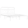 Bettgestell mit weißem Metall-Kopfteil 140x200 cm von , Betten und Lattenroste - Ref: Foro24-377167, Preis: 92,35 €, Rabatt: %