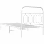 Metallbettgestell mit weißem Kopfteil 90x200 cm von , Betten und Lattenroste - Ref: Foro24-377159, Preis: 65,95 €, Rabatt: %