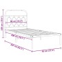 Metal bed frame with white headboard 90x200 cm by , Beds and slatted bases - Ref: Foro24-377159, Price: 66,83 €, Discount: %