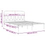White metal bed frame with headboard 140x200 cm by , Beds and slatted bases - Ref: Foro24-377167, Price: 93,52 €, Discount: %
