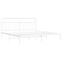 Bettgestell mit weißem Metallkopfteil 200x200 cm von , Betten und Lattenroste - Ref: Foro24-377173, Preis: 116,87 €, Rabatt: %