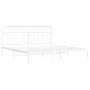 White metal bed frame with headboard 200x200 cm by , Beds and slatted bases - Ref: Foro24-377173, Price: 115,30 €, Discount: %
