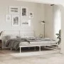 White metal bed frame with headboard 200x200 cm by , Beds and slatted bases - Ref: Foro24-377173, Price: 115,30 €, Discount: %