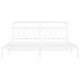 Bettgestell mit weißem Metallkopfteil 200x200 cm von , Betten und Lattenroste - Ref: Foro24-377173, Preis: 116,87 €, Rabatt: %
