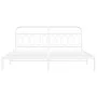 White metal bed frame with headboard 200x200 cm by , Beds and slatted bases - Ref: Foro24-377173, Price: 115,30 €, Discount: %