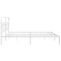 White metal bed frame with headboard 200x200 cm by , Beds and slatted bases - Ref: Foro24-377173, Price: 115,30 €, Discount: %