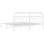 Bettgestell mit weißem Metallkopfteil 200x200 cm von , Betten und Lattenroste - Ref: Foro24-377173, Preis: 116,87 €, Rabatt: %
