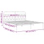 Metallbettgestell mit weißem Kopfteil 183x213 cm von , Betten und Lattenroste - Ref: Foro24-377171, Preis: 102,67 €, Rabatt: %