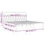 White metal bed frame with headboard 200x200 cm by , Beds and slatted bases - Ref: Foro24-377173, Price: 116,87 €, Discount: %