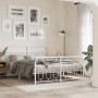 Metal bed frame with white headboard and footboard, 140x190 cm. by , Beds and slatted bases - Ref: Foro24-377184, Price: 116,...