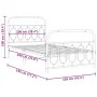 Metal bed frame with white headboard and footboard 100x190 cm by , Beds and slatted bases - Ref: Foro24-377178, Price: 72,66 ...