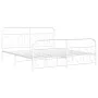 Metal bed frame with white headboard and footboard 193x203 cm by , Beds and slatted bases - Ref: Foro24-377190, Price: 135,81...