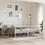 Metal bed frame with white headboard and footboard 193x203 cm by , Beds and slatted bases - Ref: Foro24-377190, Price: 135,81...