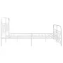 Metal bed frame with white headboard and footboard 193x203 cm by , Beds and slatted bases - Ref: Foro24-377190, Price: 135,81...