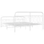 Metal bed frame with white headboard and footboard 193x203 cm by , Beds and slatted bases - Ref: Foro24-377190, Price: 135,81...