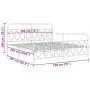 Metal bed frame with white headboard and footboard 193x203 cm by , Beds and slatted bases - Ref: Foro24-377190, Price: 135,81...