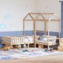 Bed set and bench with solid pine wood roof 100x200 cm by , Beds and slatted bases - Ref: Foro24-3282171, Price: 291,34 €, Di...