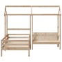 Bed set and bench with solid pine wood roof 100x200 cm by , Beds and slatted bases - Ref: Foro24-3282171, Price: 291,34 €, Di...