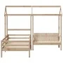 Bed set and bench with solid pine wood roof 100x200 cm by , Beds and slatted bases - Ref: Foro24-3282171, Price: 287,46 €, Di...