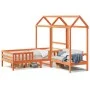 Bed set and bench with brown pine wood roof 100x200 cm by , Beds and slatted bases - Ref: Foro24-3282173, Price: 324,06 €, Di...