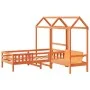 Bed set and bench with brown pine wood roof 100x200 cm by , Beds and slatted bases - Ref: Foro24-3282173, Price: 324,06 €, Di...