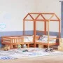 Bed set and bench with brown pine wood roof 100x200 cm by , Beds and slatted bases - Ref: Foro24-3282173, Price: 324,06 €, Di...