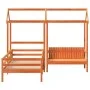 Bed set and bench with brown pine wood roof 100x200 cm by , Beds and slatted bases - Ref: Foro24-3282173, Price: 324,06 €, Di...