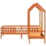 Bed set and bench with brown pine wood roof 100x200 cm by , Beds and slatted bases - Ref: Foro24-3282173, Price: 324,06 €, Di...