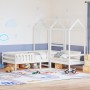 Bett und Bank mit massivem Dach aus weißer Kiefer 75x190 cm. von , Betten und Lattenroste - Ref: Foro24-3282184, Preis: 311,9...