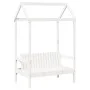Solid white pine wood bed and bench set with a 75x190 cm roof. by , Beds and slatted bases - Ref: Foro24-3282184, Price: 307,...