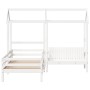 Bett und Bank mit massivem Dach aus weißer Kiefer 75x190 cm. von , Betten und Lattenroste - Ref: Foro24-3282184, Preis: 311,9...