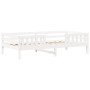 Bett und Bank mit massivem Dach aus weißer Kiefer 75x190 cm. von , Betten und Lattenroste - Ref: Foro24-3282184, Preis: 311,9...