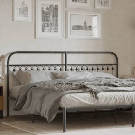 Black metal headboard 200 cm by , Headboards and footboards - Ref: Foro24-376638, Price: 58,20 €, Discount: %
