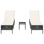 Sonnendeck-Set mit 3-teiligen Liegen und Kissen aus schwarzem Kunststoff-Rattan von , Liegen - Ref: Foro24-3284263, Preis: 31...