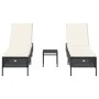 Sonnendeck-Set mit 3-teiligen Liegen und Kissen aus schwarzem Kunststoff-Rattan von , Liegen - Ref: Foro24-3284263, Preis: 30...