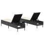 Sonnendeck-Set mit 3-teiligen Liegen und Kissen aus schwarzem Kunststoff-Rattan von , Liegen - Ref: Foro24-3284263, Preis: 31...