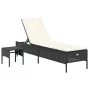 Sonnendeck-Set mit 3-teiligen Liegen und Kissen aus schwarzem Kunststoff-Rattan von , Liegen - Ref: Foro24-3284263, Preis: 30...