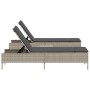 Set of 3-piece light gray synthetic rattan sun loungers with cushions by , Loungers - Ref: Foro24-3284268, Price: 325,72 €, D...