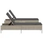 Set of 3-piece light gray synthetic rattan sun loungers with cushions by , Loungers - Ref: Foro24-3284268, Price: 318,90 €, D...