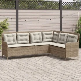 L-shaped garden sofa with beige synthetic rattan cushions by , Outdoor sofas - Ref: Foro24-369004, Price: 356,26 €, Discount: %